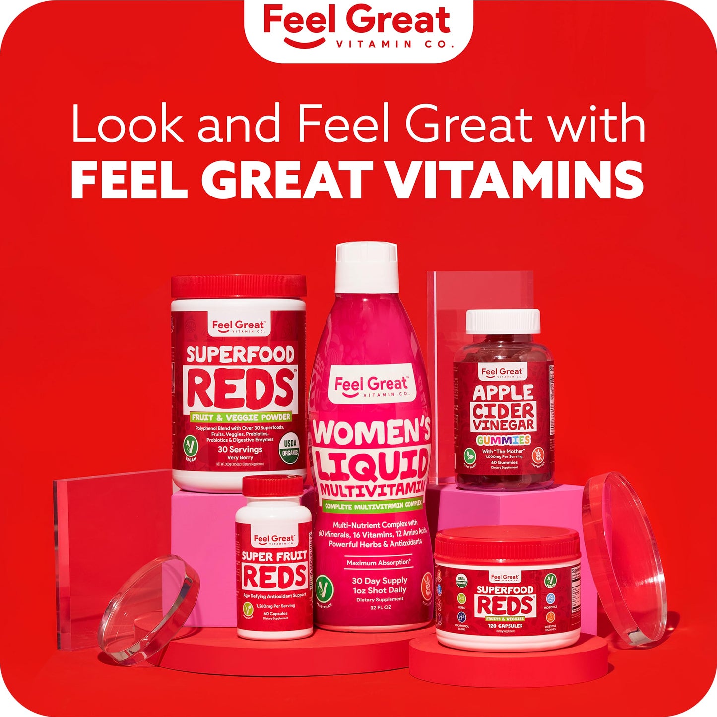 Feel Great Organic Superfood Reds Powder Packed with Beet Root Powder | Digestive Support Including Bloating Relief | Fruit and Veggie Polyphenols Supplement. The Feel Great Vitamin CompanyBuy Supplements Australia