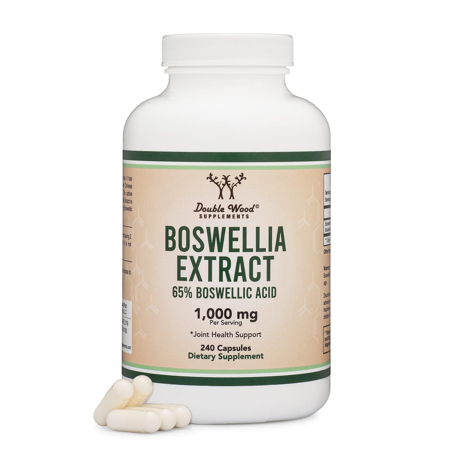 Boswellia Serrata - 240 Capsules (Max Strength 1,000mg of 65% Boswellic Acid Extract) Boswellia Extract Capsules (Joint Support Supplement for Joint Health) Third Party Tested by Double Wood Double Wood SupplementsBuy Supplements Australia