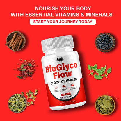 BioGlyco Flow Advanced Daily Multivitamin Health Support and All Natural Wellness Supplement Formula, BioGlyco Flow Premium Health and Wellness Support Formula Supplement (2 Pack - 120 Capsules) BLUE VIBEBuy Supplements Australia