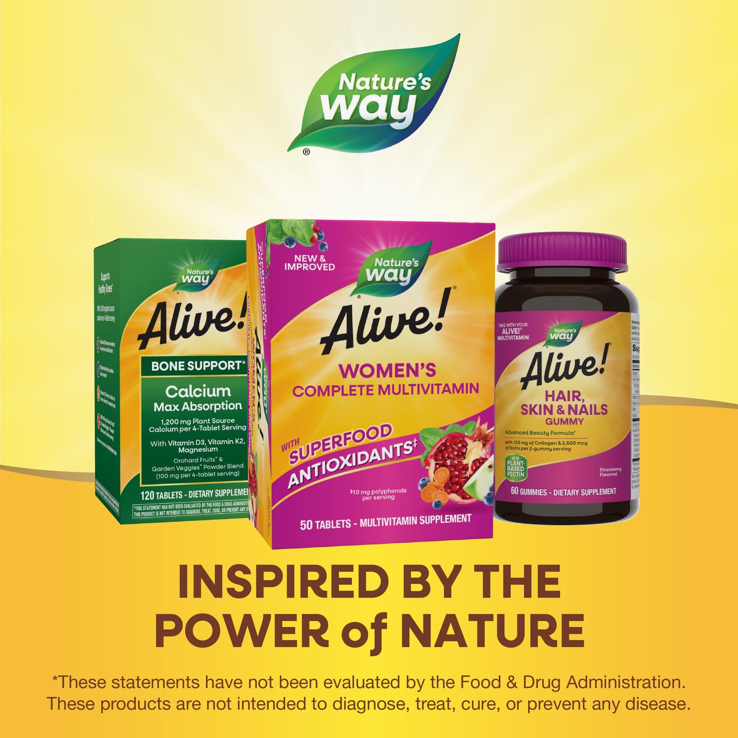 Nature's Way Alive! Daily Complete Multivitamin for Women, Supports Energy Metabolism, Hair, Skin & Nails*, B-Vitamins