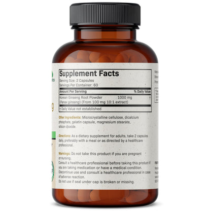 Futurebiotics Korean Panax Ginseng 1000 MG Per Serving Energy, Memory & Brain Health FuturebioticsBuy Supplements Australia