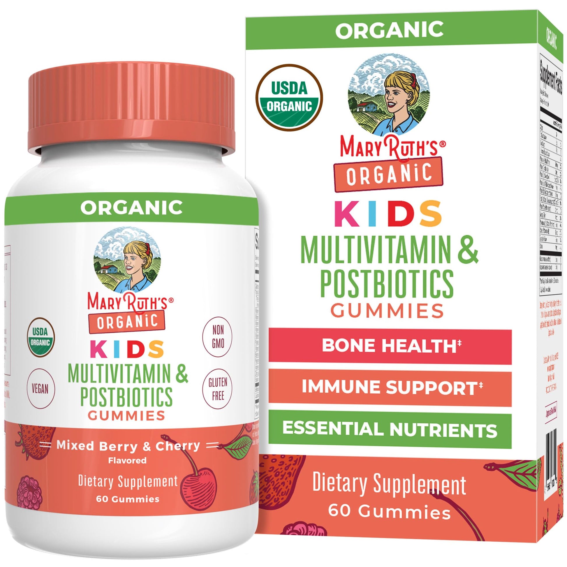 Kids Vitamins by MaryRuth's | USDA Organic | Multivitamin Gummies + Postbiotics for Ages 4+ | Multivitamin for Kids with Lactobacillus Rhamnosus | MaryRuth OrganicsBuy Supplements Australia