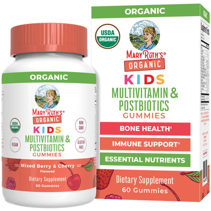 Kids Vitamins by MaryRuth's | USDA Organic | Multivitamin Gummies + Postbiotics for Ages 4+ | Multivitamin for Kids with Lactobacillus Rhamnosus | MaryRuth OrganicsBuy Supplements Australia