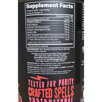 Black Magic Supply Ecto Plasm Voodoo - Rabid Berry- Non-Stimulant Pump Igniter - Supernatural Pump Formula - Increased Hydration & Vascularity - 20 Scoops