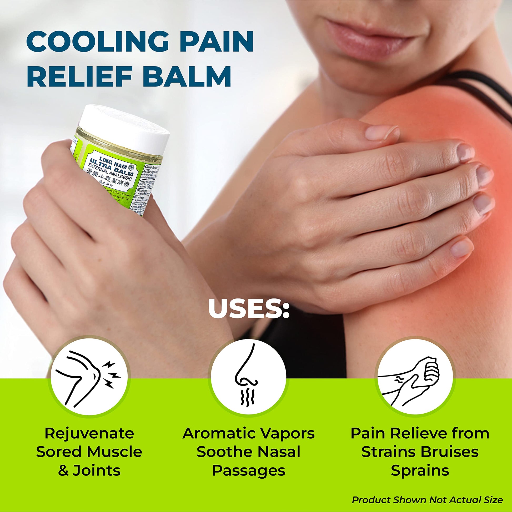 Ling Nam Ultra Balm External Analgesic, for Cooling Pain Relief Simple Backache Arthritis Strains Bruises Sprain, Muscle Pain, Muscle Soreness, 0.7oz/19.8g (Pack of 6) Ling NamBuy Supplements Australia