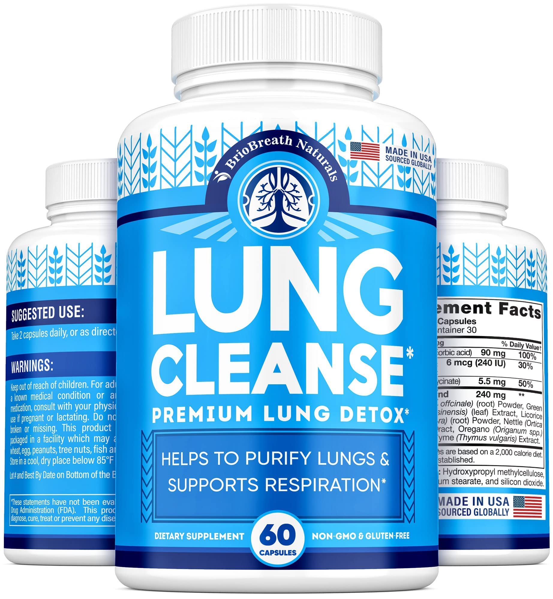 Lung Support Supplement - Natural Capsules for Lung Cleanse and Detox BRIOBREATH NATURALSBuy Supplements Australia