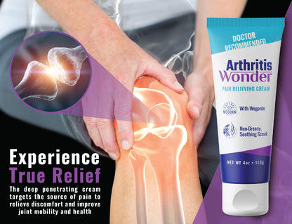 Arthritis Wonder Pain Relief Cream, 4 oz – Arthritis Pain Relief Cream for Hand, Knee, Foot and Wrist Joints – Fast-Acting, Deep Penetrating, Non-Greasy Formula with Natural Wogonin Arthritis WonderBuy Supplements Australia