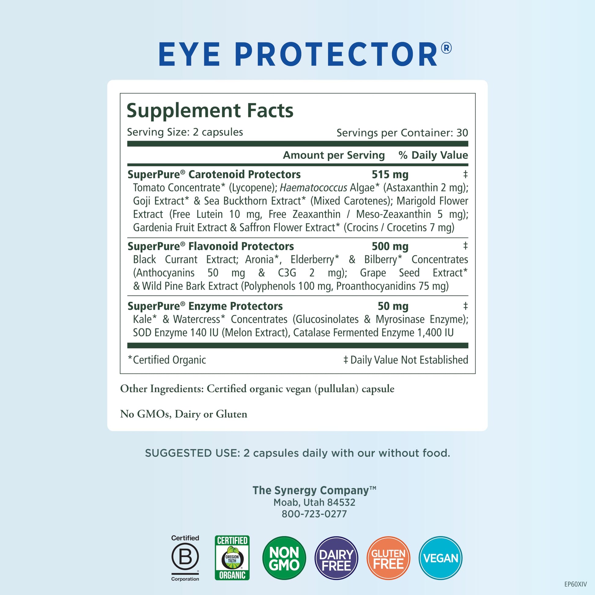 PURE SYNERGY Eye Protector | 100% Natural, Vegan Eye Health Supple PURE SYNERGYBuy Supplements Australia