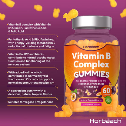 Vitamin B Complex Gummies | 60 Vegan Gummies - Tablet Alternative | High Strength B12 HorbäachBuy Supplements Australia