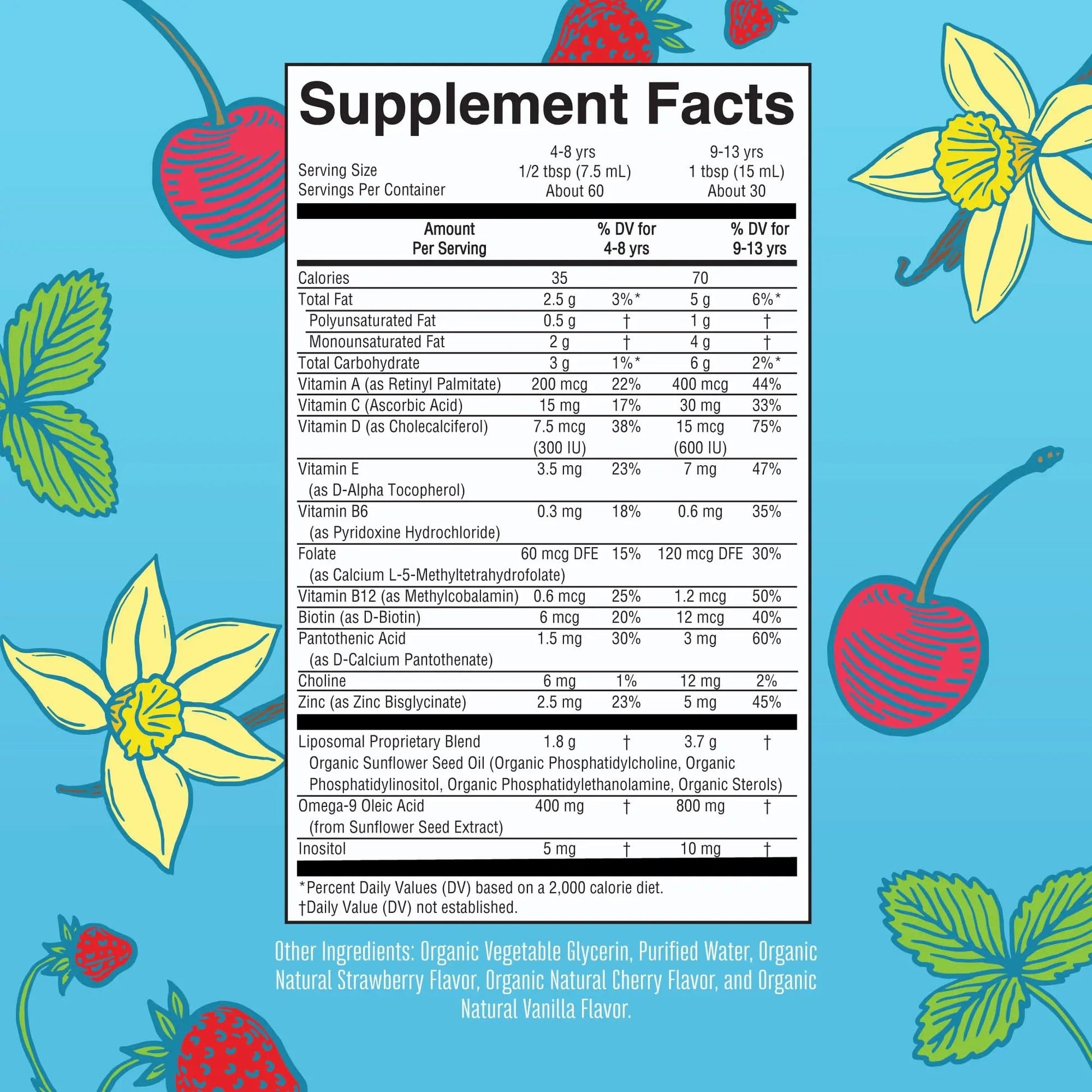 MaryRuth Organics Kids Multivitamin Liposomal (Strawberry Cherry & Vanilla) & Vitamin D3 Liposomal (Mixed Berry) Clean Label Project Verified MARYRUTH'S