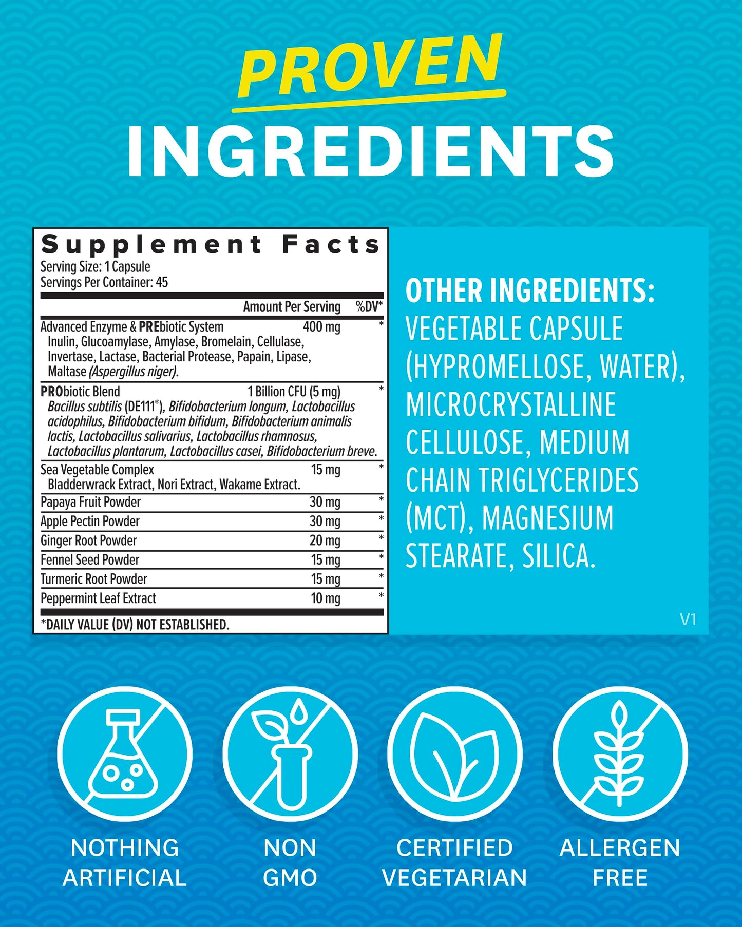 Zenwise Digestive Enzymes - Probiotic Multi Enzyme with Probiotics, 45 ct Zenwise HealthBuy Supplements Australia
