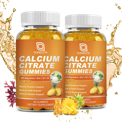GONGOTA Calcium Citrate 1200mg with Vitamin D3 Gummies, Chewable Calcium for Bone, Muscle, Joints, Immune Support, Calcium Supplements for Women & Men,Sugar Free, Pineapple Flavor - 120 Gummies GONGOTABuy Supplements Australia