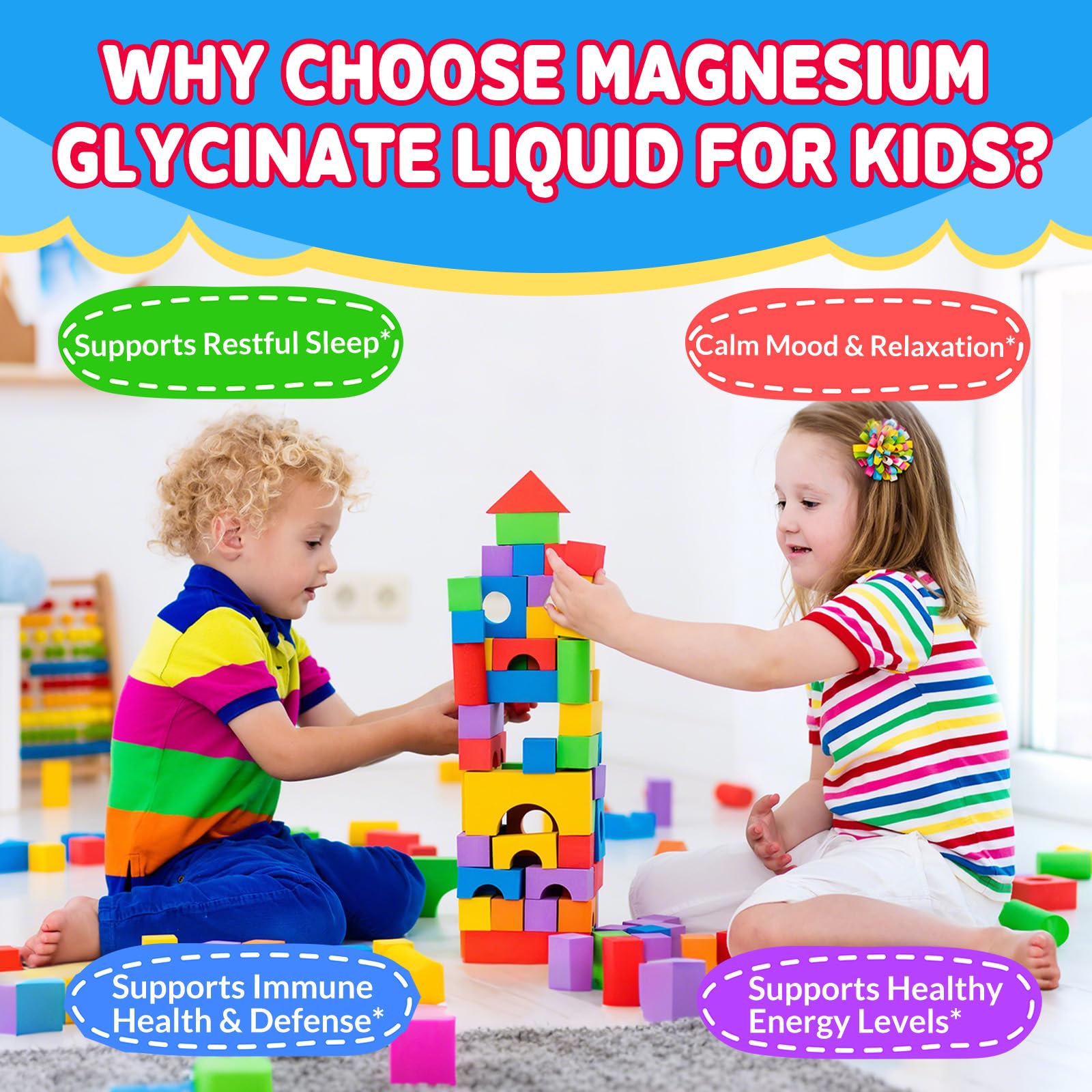 Kids Magnesium Glycinate Liquid Drops‌ – with L-Theanine, Omega-3, Vitamins B6 & D3, Zinc & Calcium – for Sleep Support, Relaxation, Focus & Brain, Bones – Strawberry Flavor, 2 Fl Oz GZ HAOYUANBuy Supplements Australia