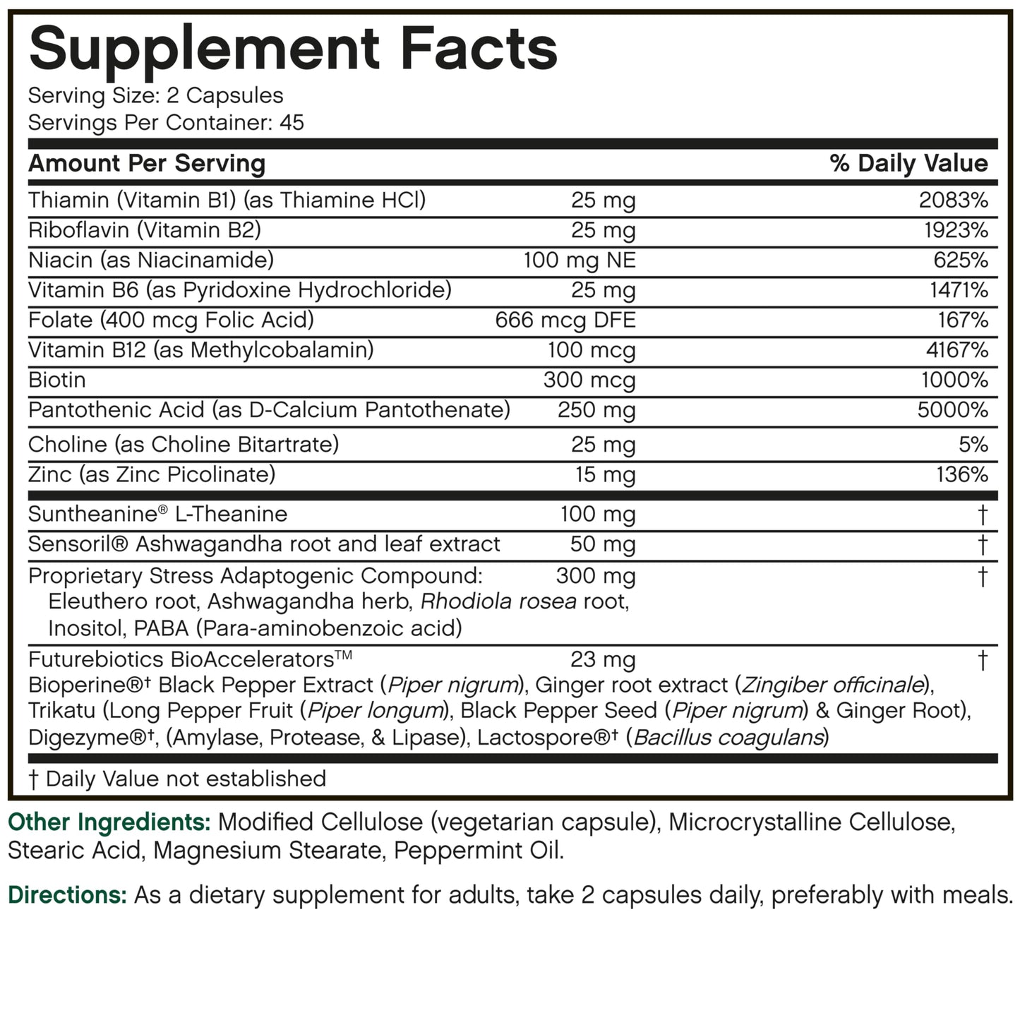 Futurebiotics Stressassist L-theanine Ashwagandha and Rhodiola Rosea Stress Complex - Natural Nutritional Stress Function, 90 Vegetarian Capsules FuturebioticsBuy Supplements Australia