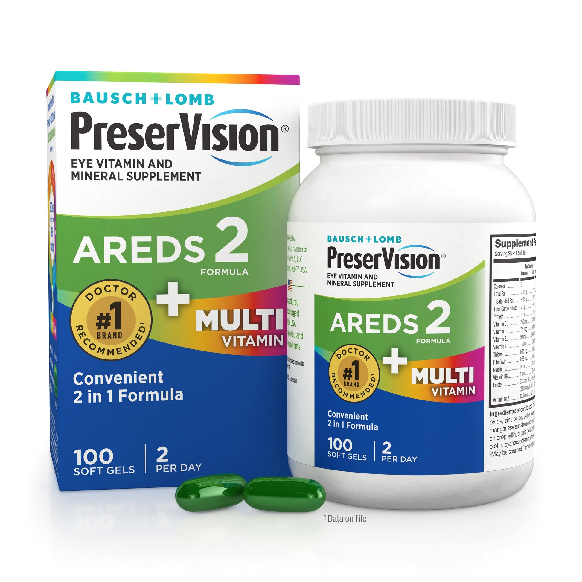PreserVision AREDS 2 + Multivitamin, #1 Eye Doctor Recommended Brand, 2-in-1 Eye Vitamin with Lutein, Zeaxanthin, Zinc, and Vitamin C, D & E, 100 Softgels PreserVisionBuy Supplements Australia