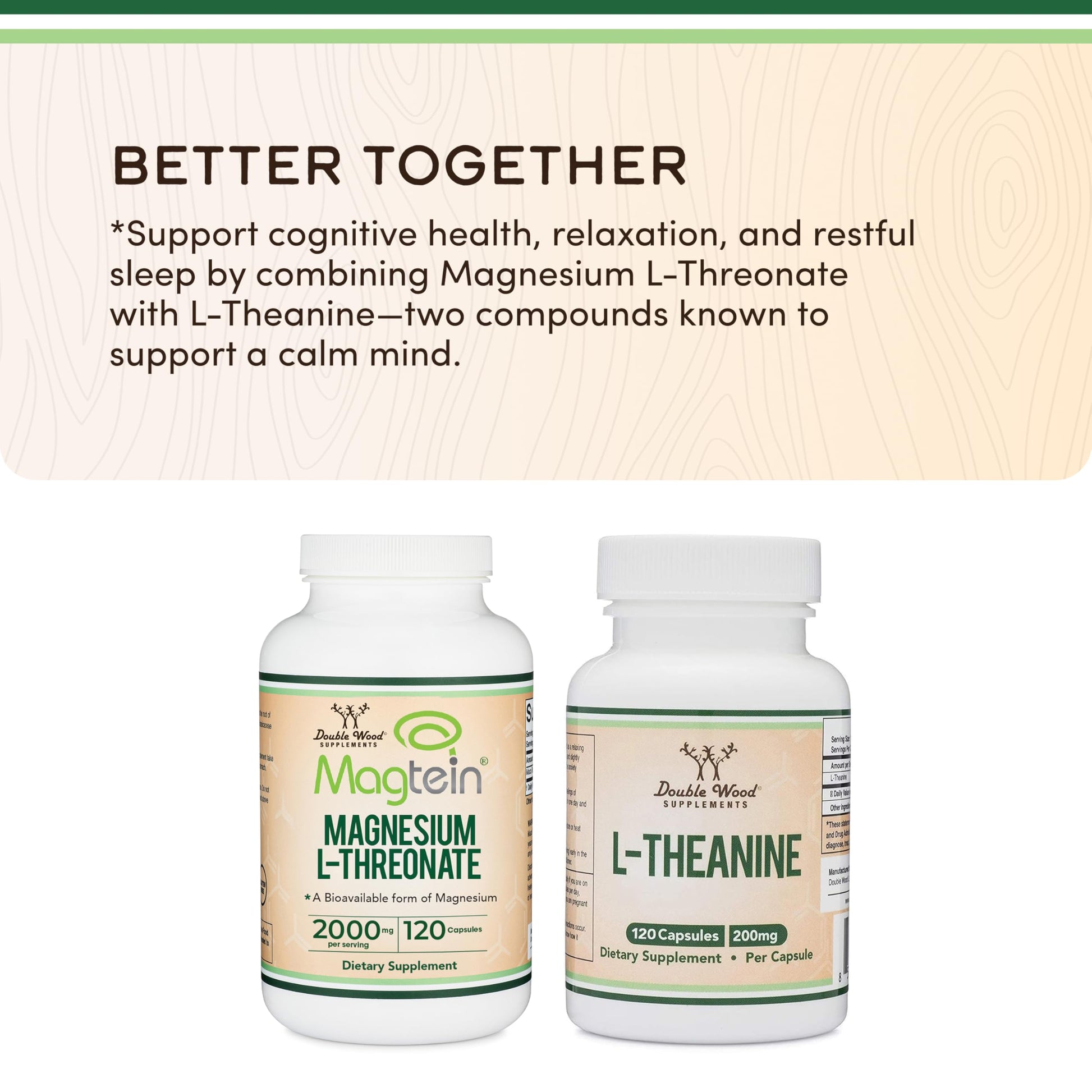 Magnesium L Threonate, Magtein, Sleep and Cognitive Support – High Absorption – Most Bioavailable Form of Magnesium – 2,000 mg – 120 Capsules Double Wood SupplementsBuy Supplements Australia