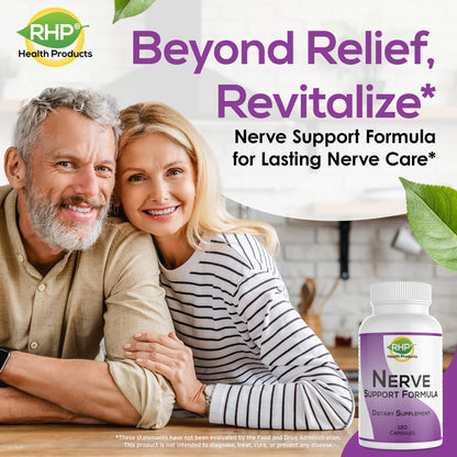 RHP Nerve Support Formula. Nutritional Support of Neuropathy, Nerve Relief from Aches, Nerve Pain & Discomfort. B-Complex with Benfotiamine and Methyl B12. 120 Capsules RHPBuy Supplements Australia