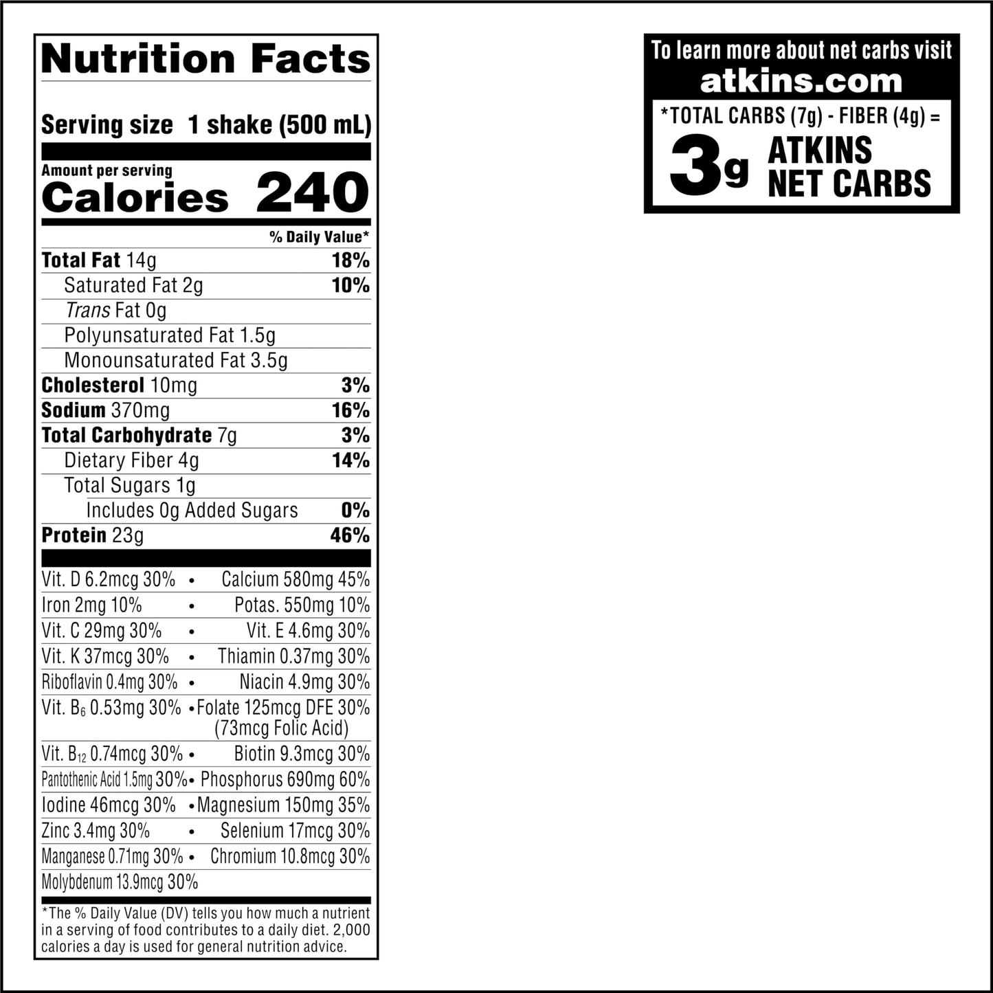 Atkins Vanilla Cream Meal Size Protein Shake, 23g Protein, Low Glycemic, 3g Carb AtkinsBuy Supplements Australia