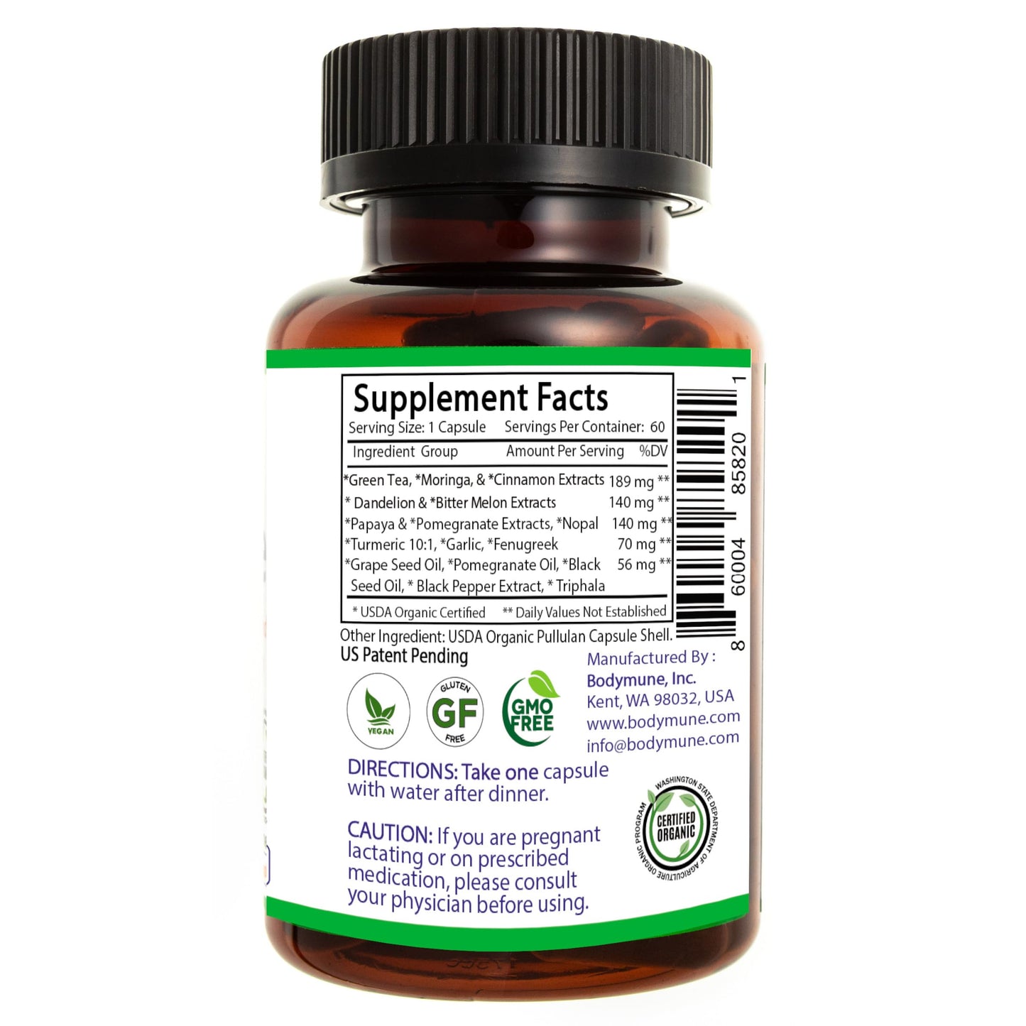 Bodymune Heart Health Blend Cholesterol Support – Organic Cardiovascular & Circulation Supplement – with Green Tea, Pomegranate & Black Seed Oil – 66 Capsules – USDA Organic, Vegan BodymuneBuy Supplements Australia