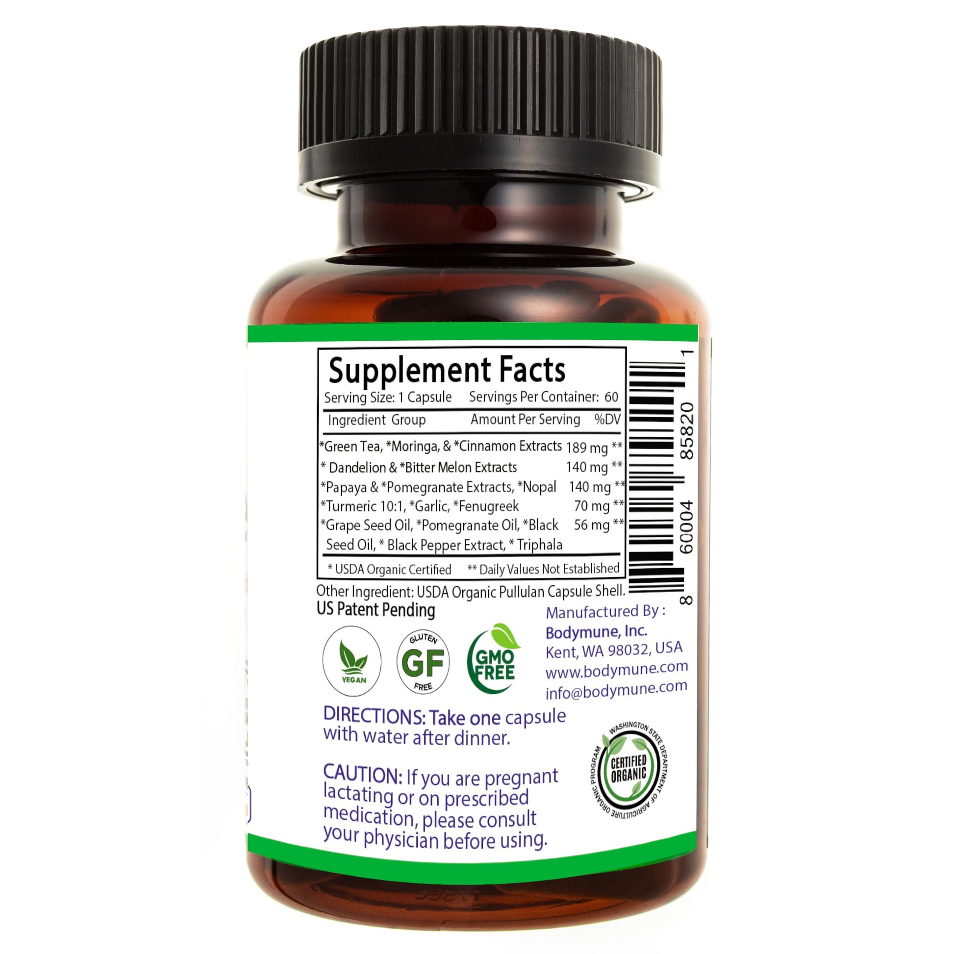 Bodymune Heart Health Blend Cholesterol Support – Organic Cardiovascular & Circulation Supplement – with Green Tea, Pomegranate & Black Seed Oil – 66 Capsules – USDA Organic, Vegan BodymuneBuy Supplements Australia
