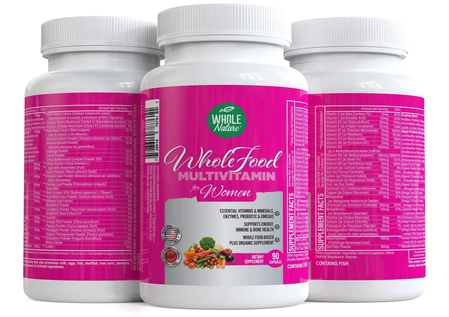 Whole Nature Whole Food Multivitamin for Women Womens Multi Vitamin with Folate, B12 Methyl, Vitamins, Minerals, Probiotics and Omegas Whole NatureBuy Supplements Australia