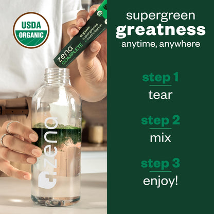 Zena Complete Organic Super Greens Powder & Multivitamin, 90+ Supergreens, Fruits, Veggies, Pre & Probiotics, Watermelon Citrus Flavor Zena NutritionBuy Supplements Australia