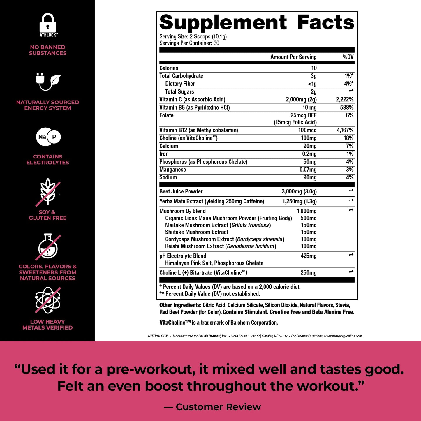 Nutrology Beet Natural O2, Pre Workout Powder, Energy, Endurance; Nitric Oxide Booster NutrologyBuy Supplements Australia