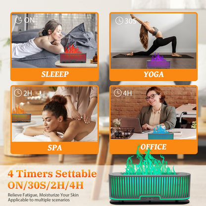 Comfynest Colorful Flame Fire Fireplace Diffuser with 6 Essential Oils Set, Ultrasonic 200ml Essential Oil ComfynestBuy Supplements Australia