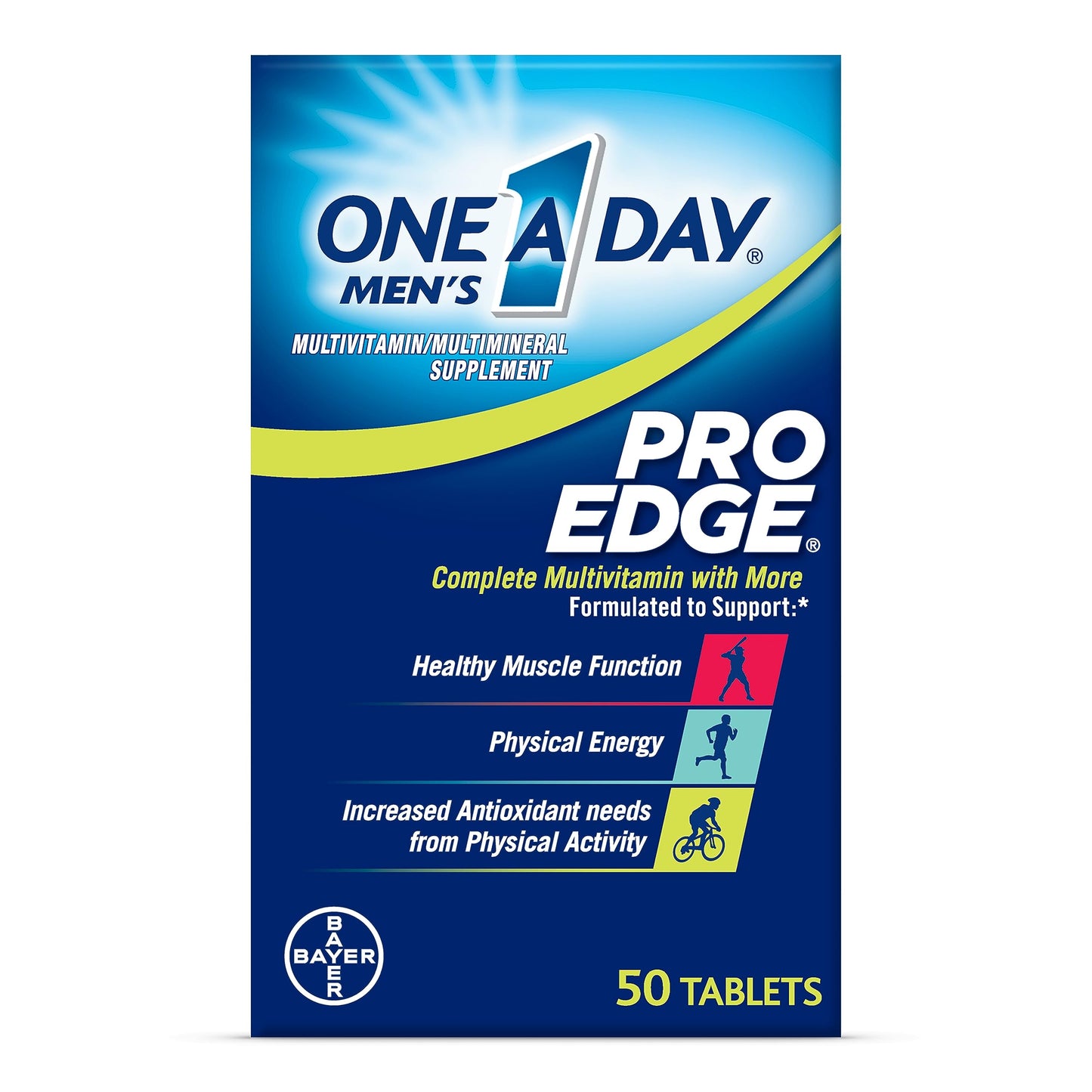 One A Day Men’s Pro Edge Multivitamin, Supplement with Vitamin A,C,D, E and Zinc for Immune Health Support and Magnesium for Healthy Muscle Function, 50 Count ONE A DAYBuy Supplements Australia