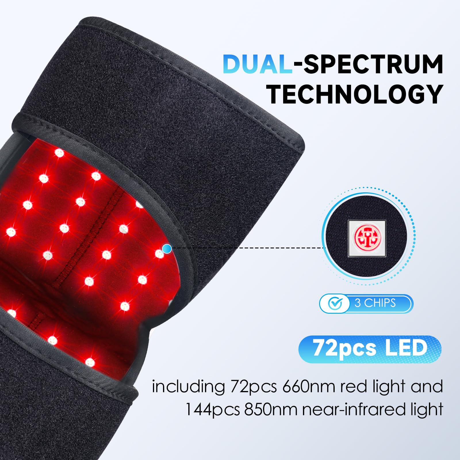 Red Light Therapy Knee Brace: Pain Relief Infrared Heating Pad 72 LED Heat Lamp Pain Relief AstarexinBuy Supplements Australia