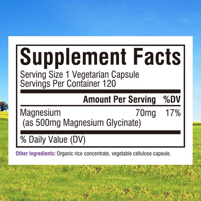 Innate Vitality Magnesium Glycinate 500mg | 70mg Elemental Magnesium Supplement - High Absorption, Non Buffered, Non-GMO & No Gluten - Vegan - Nerve Health - 120 Capsules (Pack of 1) Innate VitalityBuy Supplements Australia