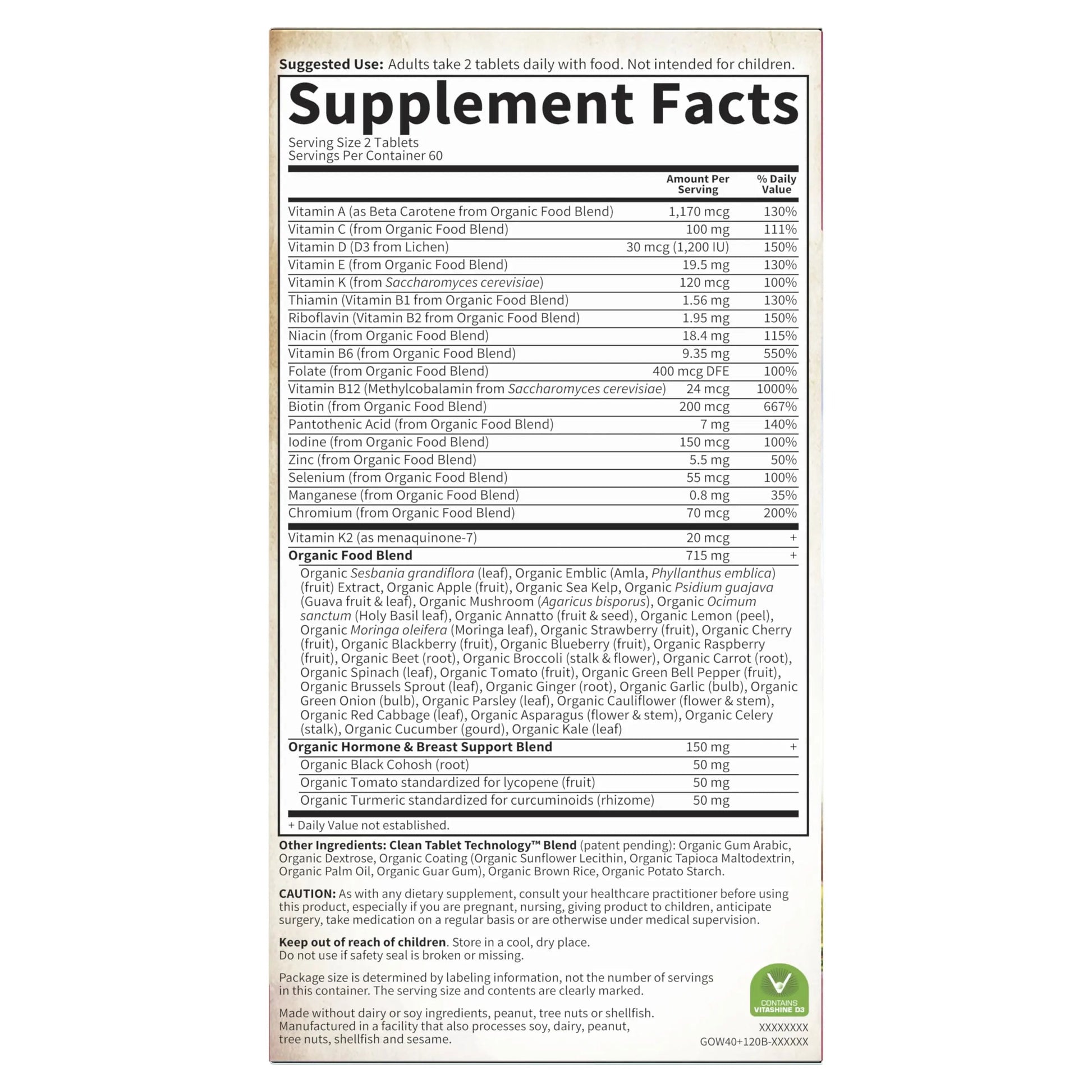Garden of Life Multivitamin for Women 40 Plus, Organics Womens Vitamins, Hormone & Breast Health Support Blend Garden of Life