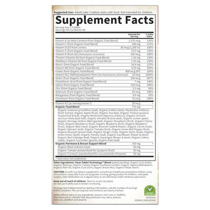 Garden of Life Multivitamin for Women 40 Plus, Organics Womens Vitamins, Hormone & Breast Health Support Blend Garden of Life