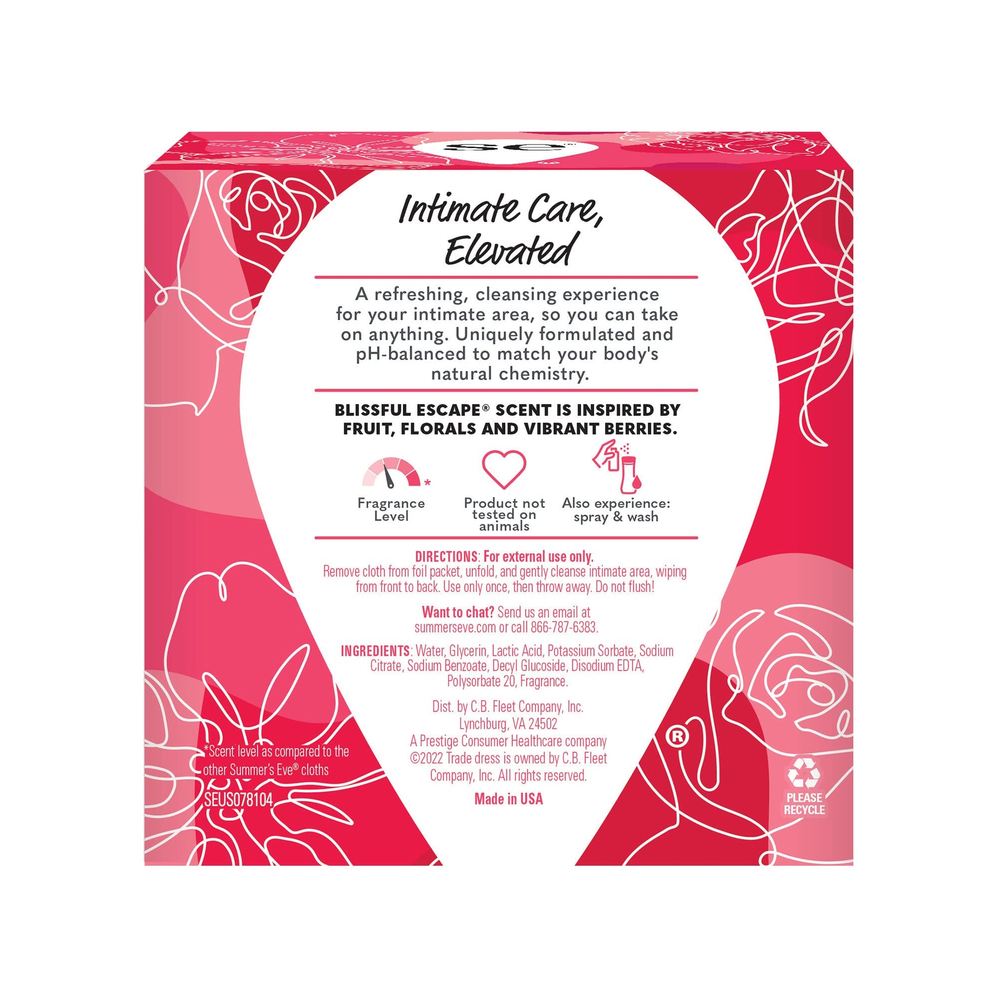 Summer's Eve Blissful Escape Daily Refreshing Feminine Wipes, Removes Summer's EveBuy Supplements Australia