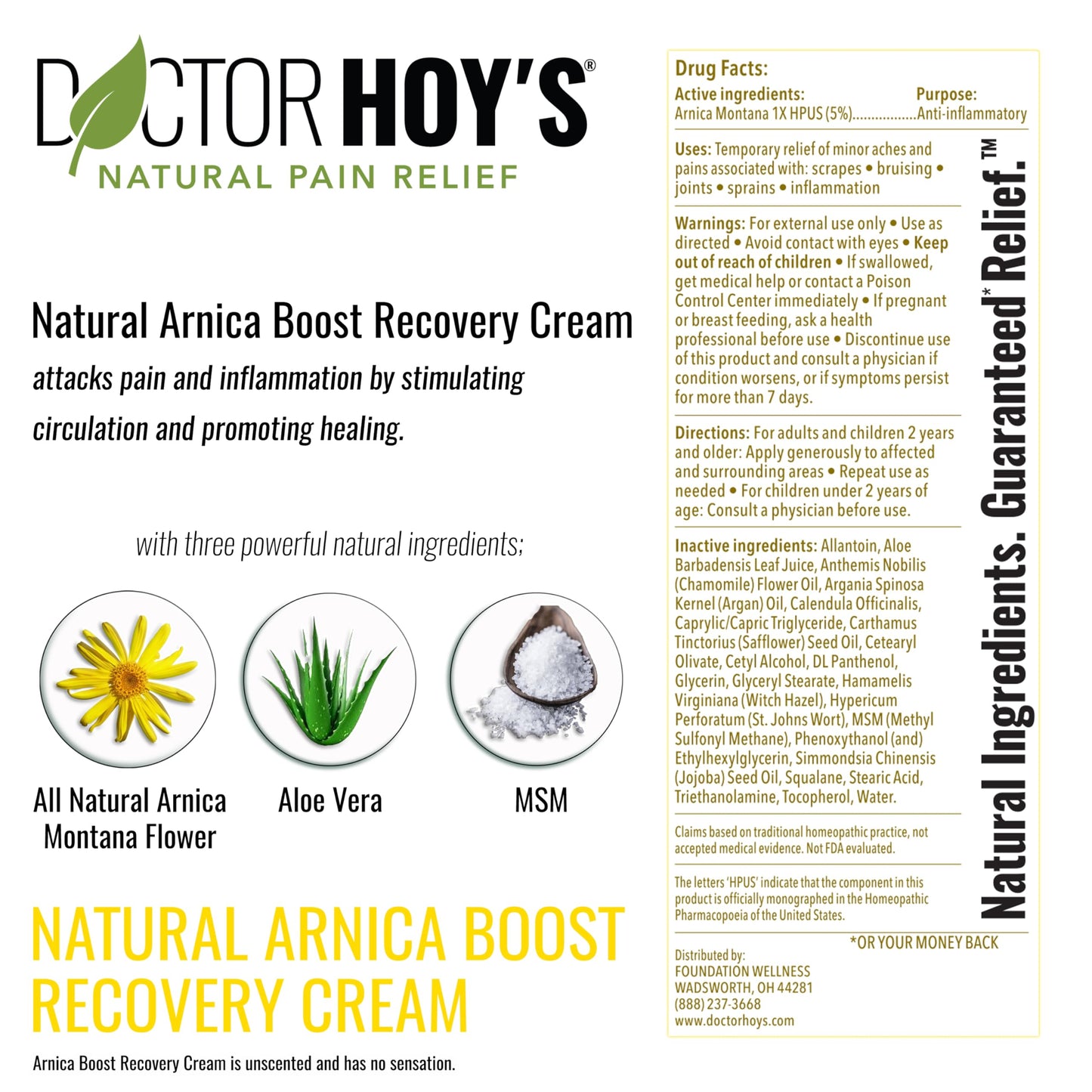 DOCTOR HOY'S Natural Arnica Boost Recovery Cream, Bruise and Muscle Pain Relief Cream, Topical Homeopathic Formula with Arnica Montana for Rapid Bruise Relief (6 Fl Oz) DOCTOR HOY'SBuy Supplements Australia