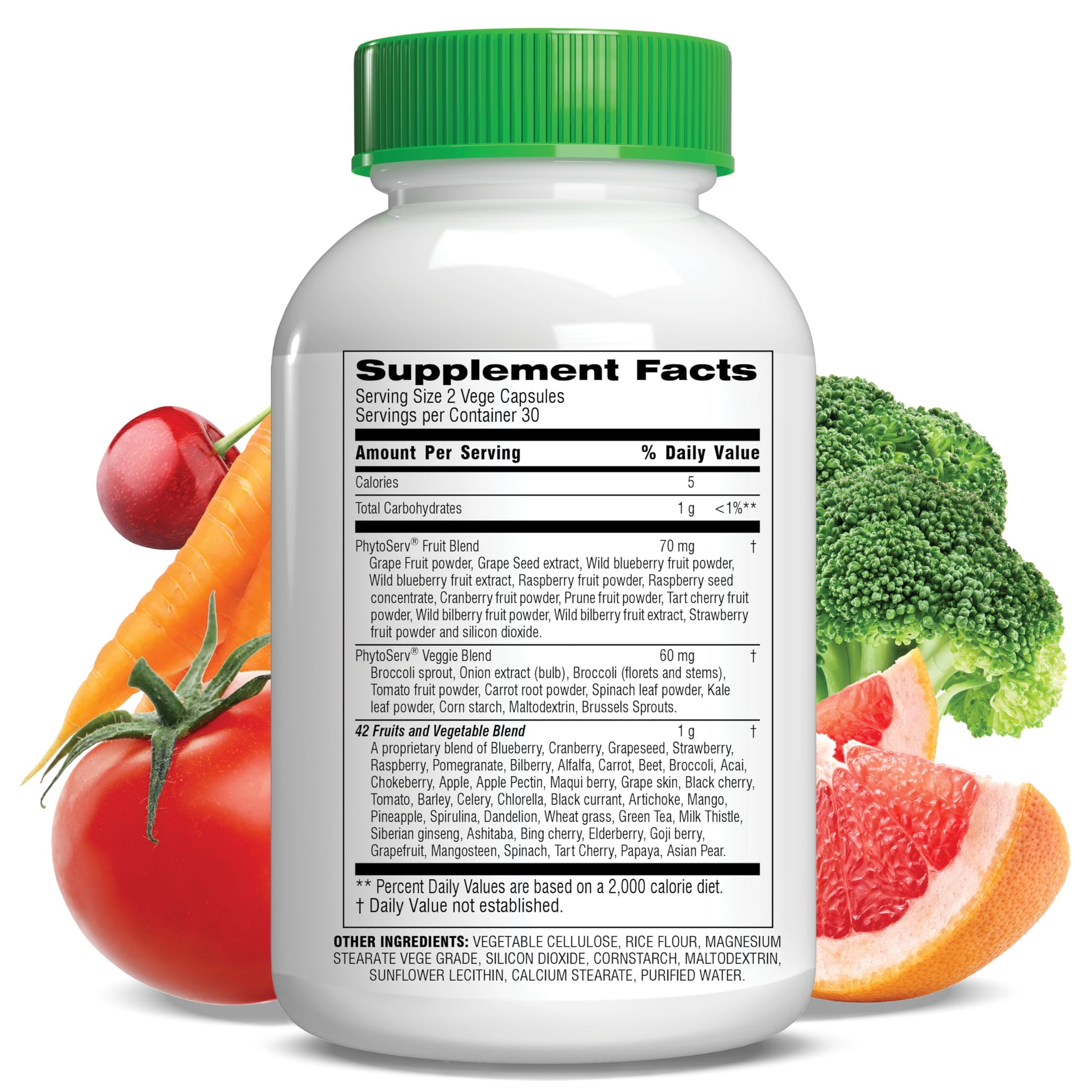 Botanic Choice Since 1910 - Mega Fruits & Veggies Blend - 42 Fruits and Vegetables - 2 Caps Daily - 60 Count Supplement Botanic ChoiceBuy Supplements Australia