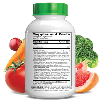 Botanic Choice Since 1910 - Mega Fruits & Veggies Blend - 42 Fruits and Vegetables - 2 Caps Daily - 60 Count Supplement Botanic ChoiceBuy Supplements Australia