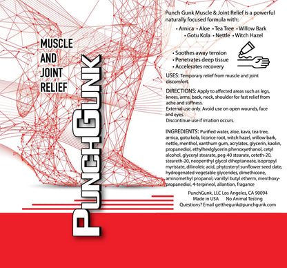 PunchGunk Muscle and Joint Relief Cream for Sore Muscles and Joints, Non Greasy, Naturally Advanced Lotion with Arnica, Aloe & Tea Tree 3.0oz PUNCHGUNKBuy Supplements Australia