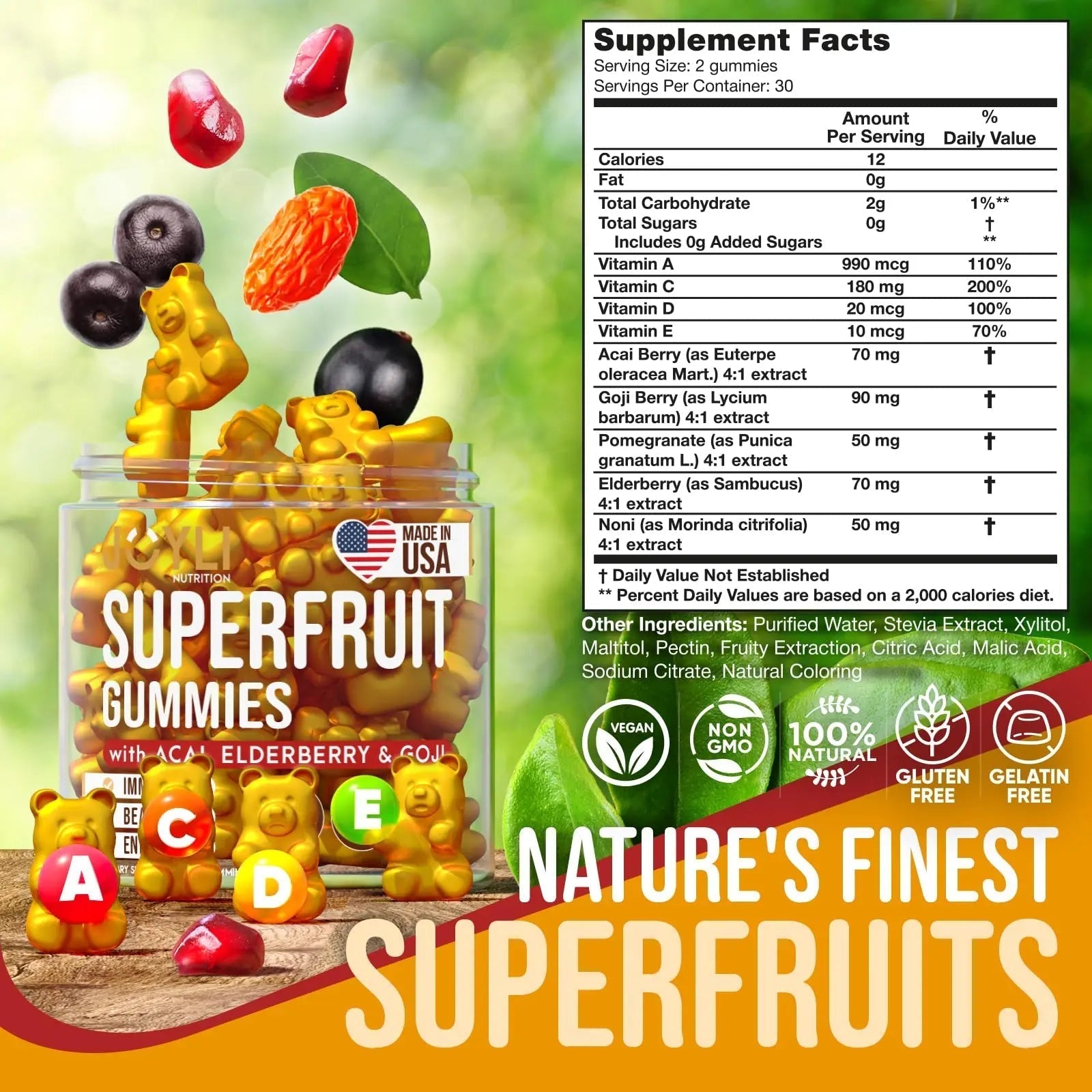 Joyli Superfruit Gummies - Sugar-Free Fruit Multivitamin Gummies for Adults - Natural JOYLI NutritionBuy Supplements Australia