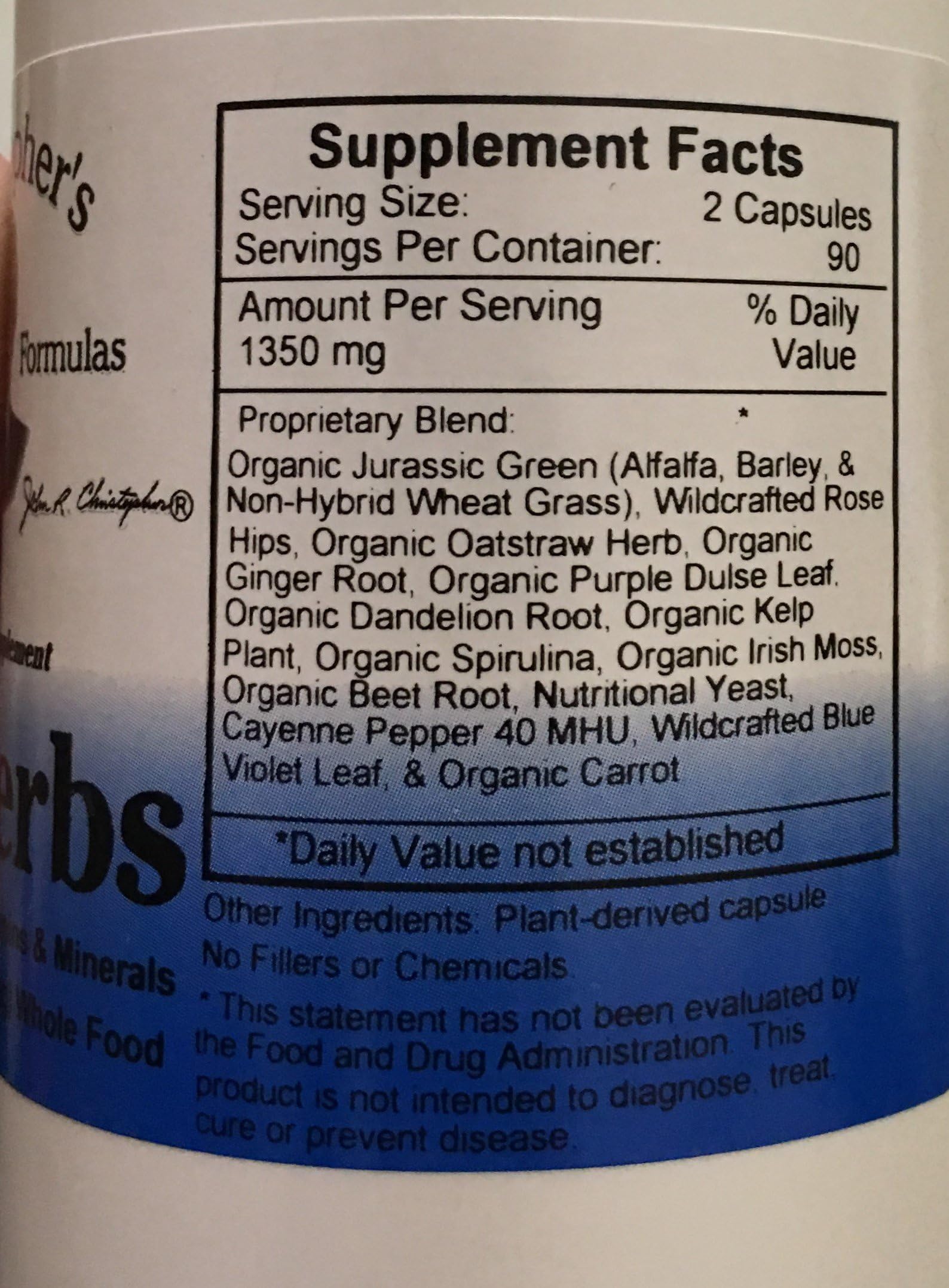 Christopher's Original Formulas Vitalerbs, Nutrient-Rich Herbal Supplement, 180 Veg Caps Christopher's Original FormulasBuy Supplements Australia