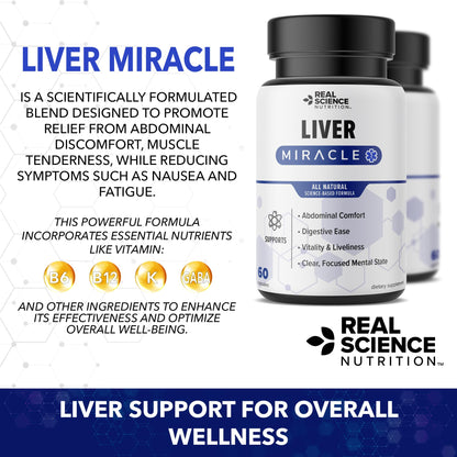 Real Science Nutrition Offers Liver Miracle, Alleviating Symptoms of Abdominal Discomfort, Boosting Energy Levels, Enhancing Mental Clarity, & Overall Vitality Real Science NutritionBuy Supplements Australia