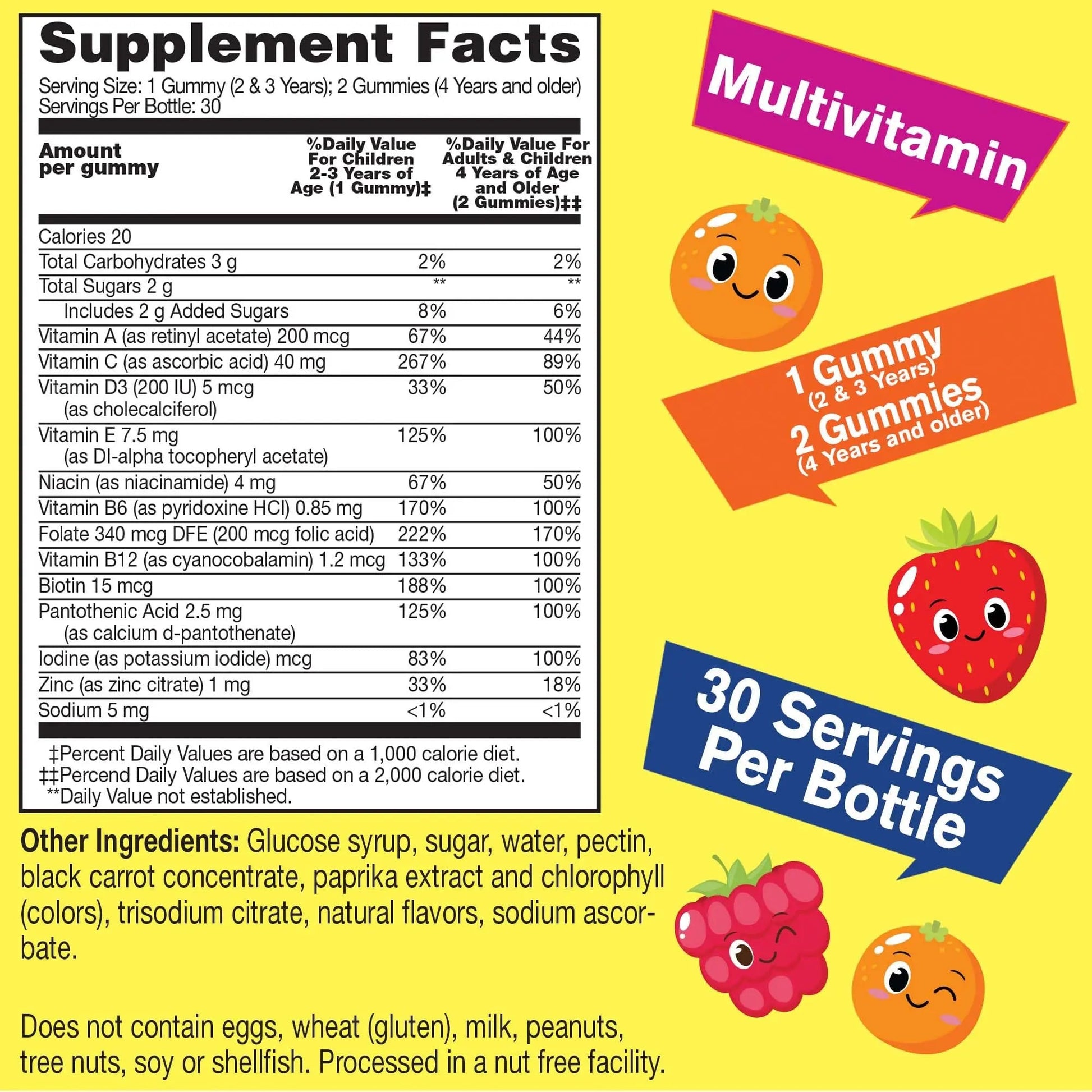WellYeah Kids Multivitamin Gummies | Vitamin C, D3, E, A, B6, B12, Biotin, Zinc, Folic Acid, Iodine, and Niacin | Immune and Energy Support WellYeahBuy Supplements Australia
