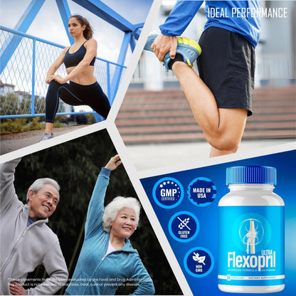 Flexopril Ultra Joint Support Capsules, Official Flexopril Supplement Pills, All-Natural Formula to Fortify Bones and Bolster Flexibility - Maximum Strength, FlexoprilUltra Pills Reviews (60 Capsules) IDEAL PERFORMANCEBuy Supplements Australia