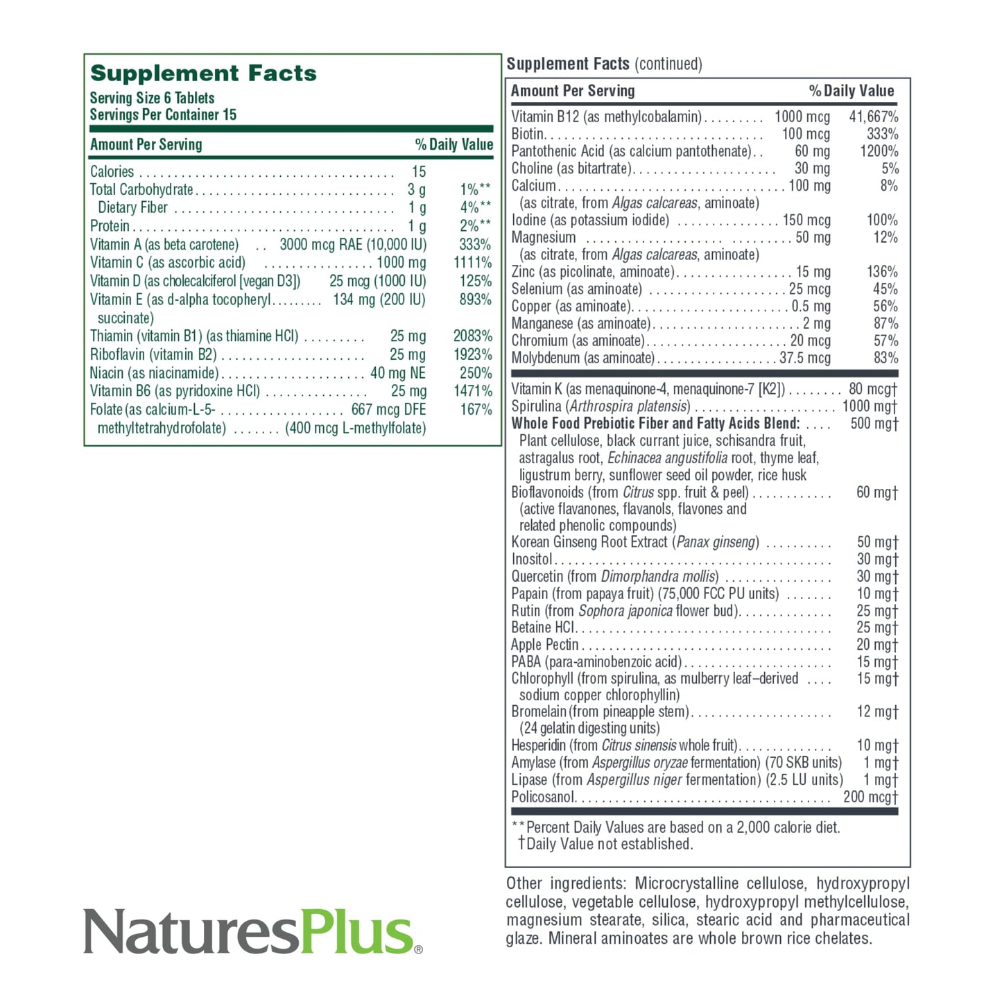 NaturesPlus Source of Life Mini-Tabs No Iron - 90 Vegetarian Mini Tablets - Easy to Swallow Natural Whole Food Multivitamin & Mineral Supplement for Health & Energy - 15 Servings NaturesPlusBuy Supplements Australia