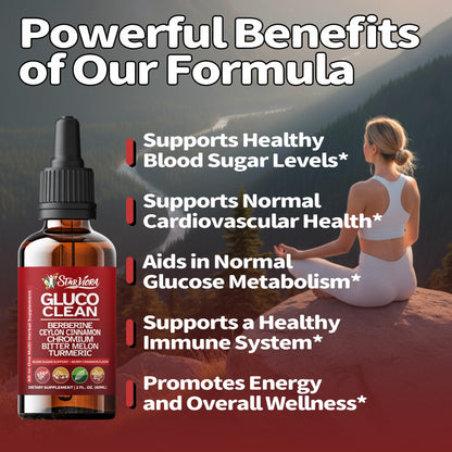 StarViora Gluco Clean Sugar-Free Herbal Blend with Berberine & Chromium, Bitter Melon, Ginseng and Alpha Lipoic Acid for Daily Wellness StarVioraBuy Supplements Australia