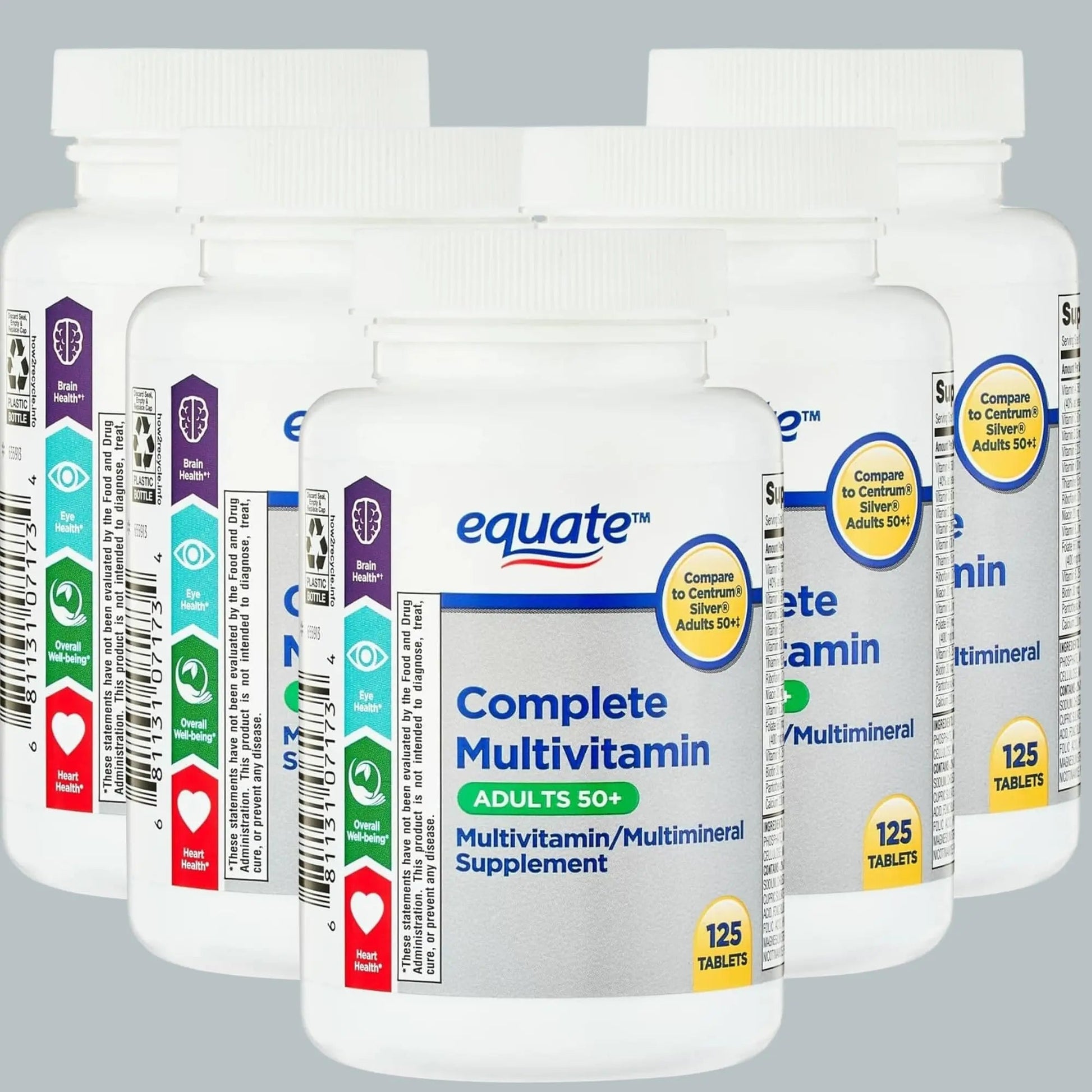 Equate Adult 50+ One Daily Complete Multivitamin Multimineral Supplement Tablets, Healthy Brain Aus Healthcare