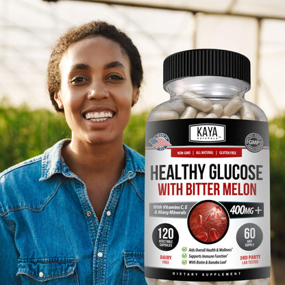 Kaya Naturals Healthy Gluco with Bittermelon Supplement | Support Healthy Levels and Function, 20 Herbs Vitamins and Minerals, Alpha Lipoic Acide, Cinnamon, Vitamin C & E, Non-GMO (120 Count) Kaya NaturalsBuy Supplements Australia