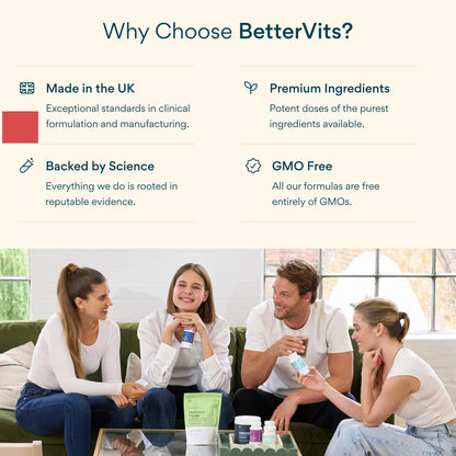 Bettervits Multivitamin for Women & Men | Womens Daily Multivitamin with 13 Essential Vitamins Iron, Iodine, Calcium and Biotin B BETTERVITSBuy Supplements Australia