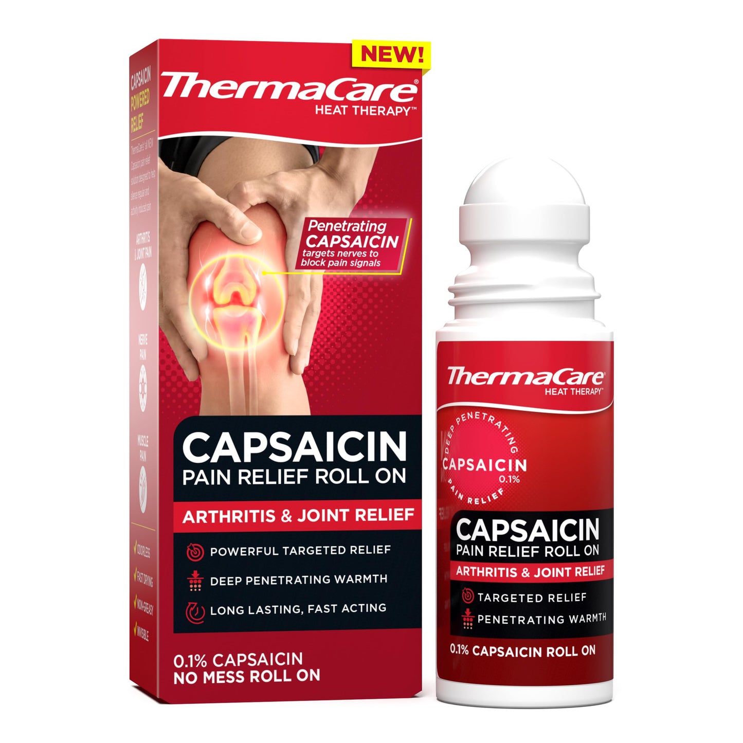 ThermaCare Arthritis Pain Relief Roll-On - Fast-Acting Capsaicin Formula for Joint & Muscle Pain - Soothing Warmth - Mess-Free Application - Targets Stiffness & Discomfort - 2.5 oz ThermaCareBuy Supplements Australia