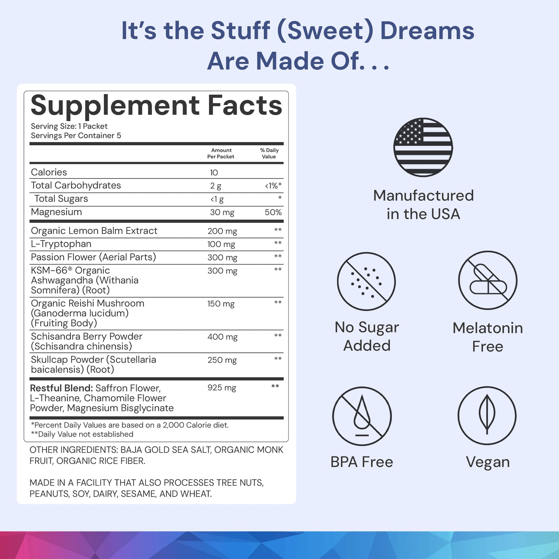 ION* Intelligence of Nature Restful Sleep - Ashwagandha Calm Sleep Aid Powder Drink Mix for Restful Night with Magnesium and L Theanine for Women and Men - 5 Packets ION* Intelligence of NatureBuy Supplements Australia